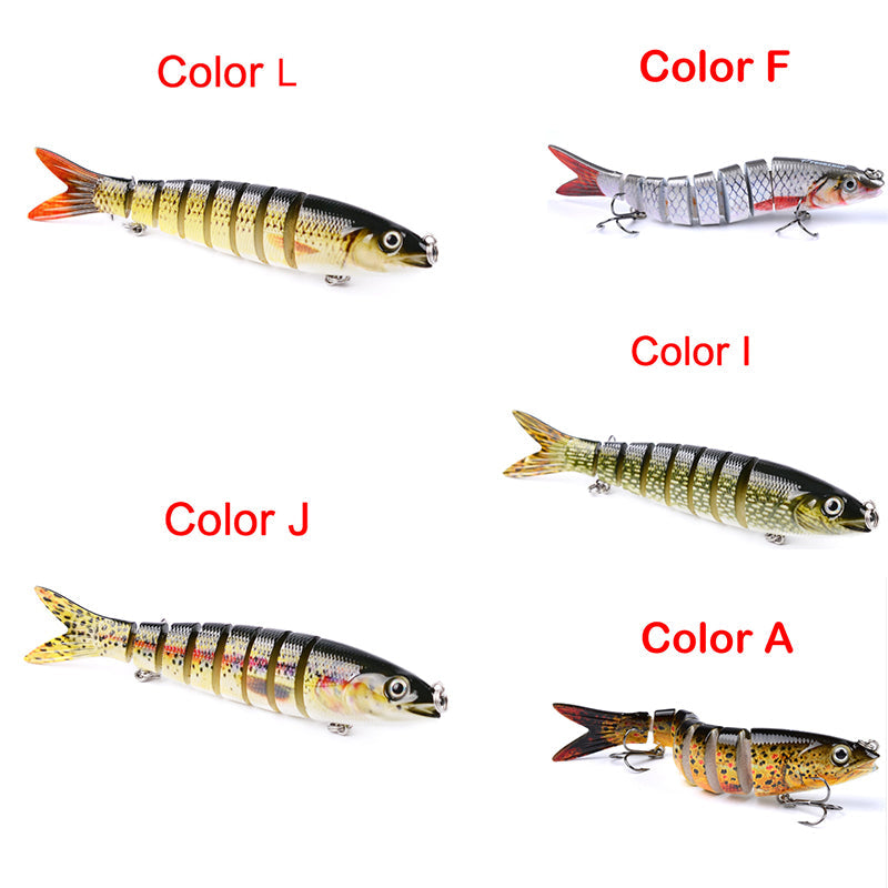 Multi-Jointed Hard Fishing Lure – 19g, Rattle Ball, Light-Reflecting, 12 Colors