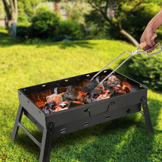 Foldable Portable Charcoal BBQ Grill – 17" Cooking Surface for Camping & Tailgating