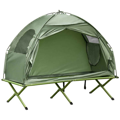 2-in-1 Camping Tent & Elevated Cot Set with Carry Bag
