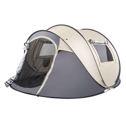 3–4 Person Pop-Up Camping Tent – Instant Setup with Two Vestibules, Mesh Windows & Carry Bag