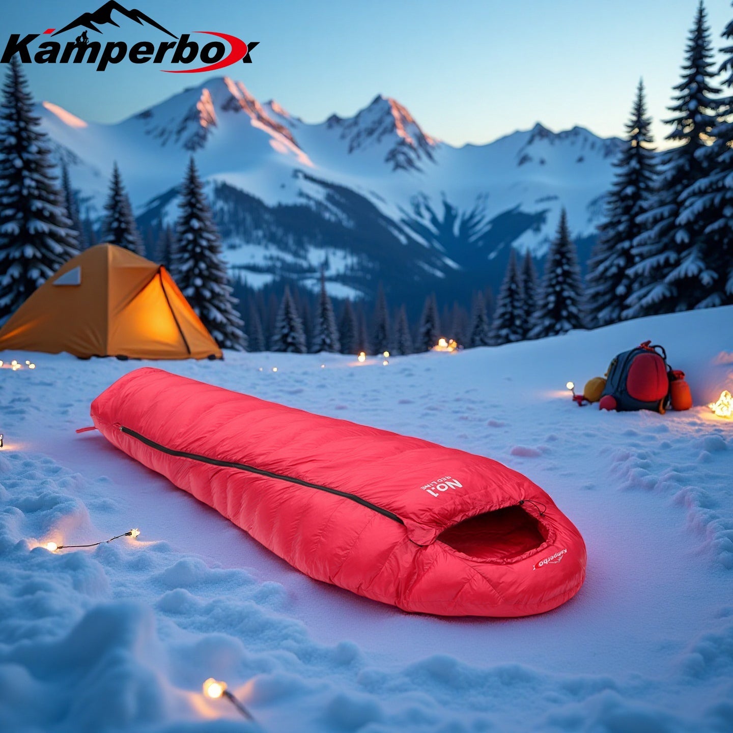 Winter Camping Sleeping Bag – Ultralight 20D Nylon, 1100g Synthetic Fill