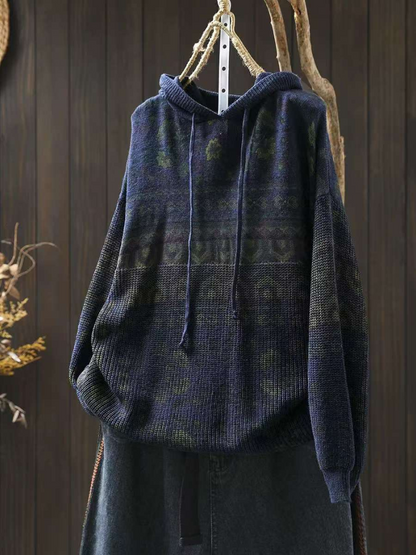 Women's Classic Comfy Winter Hooded Elegant Color Sweater