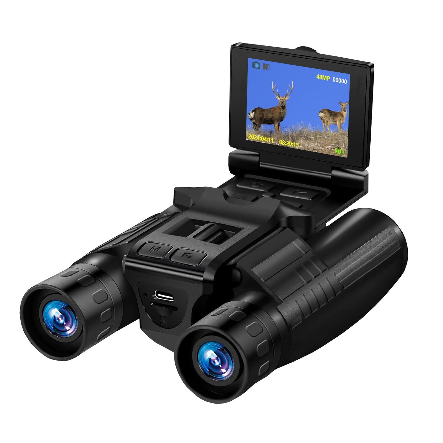 12x32 HD Multi-Function Electronic Binoculars – Outdoor Telescope, Black & Silver