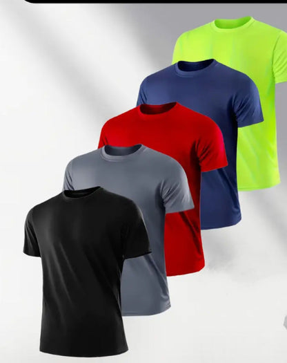 Men's Letter Print Crew Neck Short-Sleeve T-Shirt 5-Pack