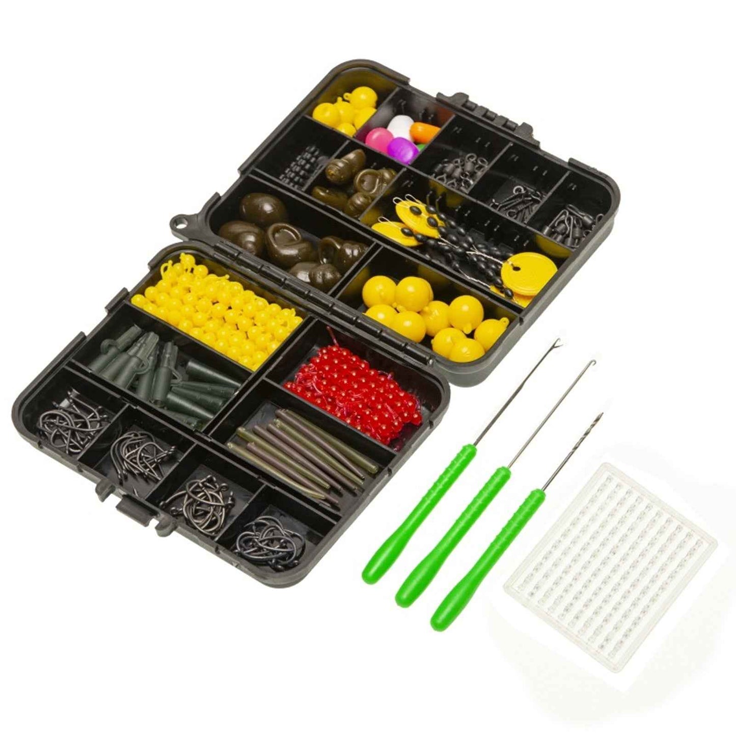 328-Piece Carp Fishing Tackle Kit – Swivels, Bait, Floats, Hooks & Accessories