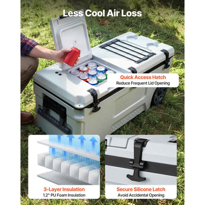 Hard Cooler 106QT Portable Rolling Cooler with Wheels