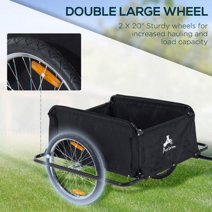 Bicycle Cargo Trailer | 88 lb Capacity, Removable Cover, Quick-Release 20" Wheels
