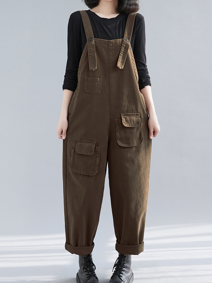 Relaxed Denim Bib Overalls - All Day Comfort | Eva Trends