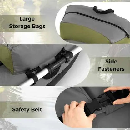 Inflatable Fishing Float Tube – 350 lb Capacity, 2 Air Chambers, Rod Holder & Fish Ruler