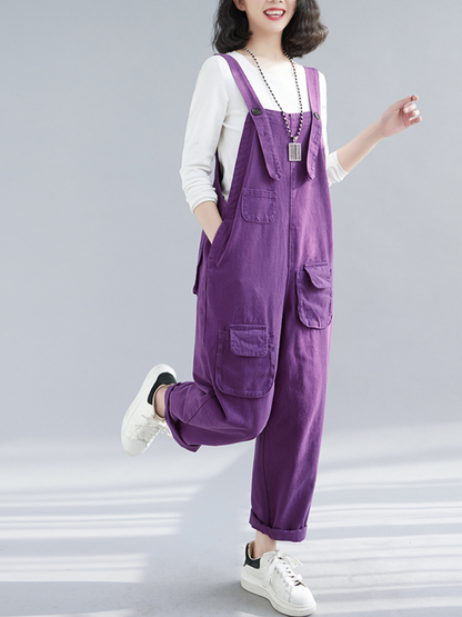 Relaxed Denim Bib Overalls - All Day Comfort | Eva Trends