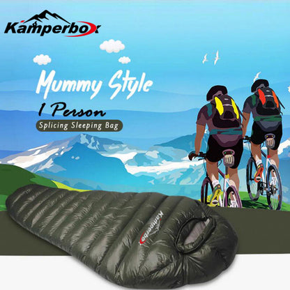 Winter Down Sleeping Bag – 1000g Grey Down Fill, Left Zip (Connectable to Double)