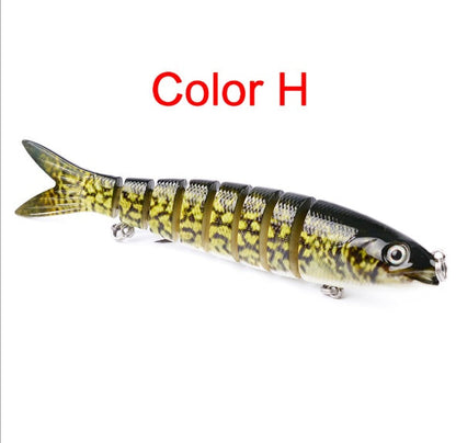 Multi-Jointed Hard Fishing Lure – 19g, Rattle Ball, Light-Reflecting, 12 Colors