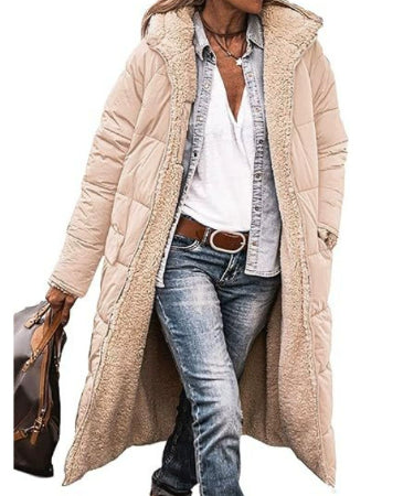 Women's Hooded Long Coat – Casual Winter Outerwear