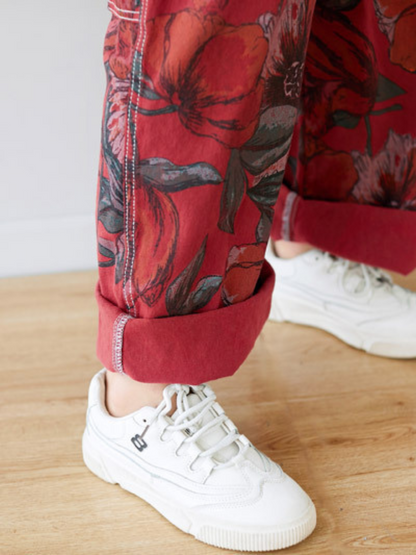 Relaxed Women's Printed Loose Fit Denim Dungarees - Eva Trends