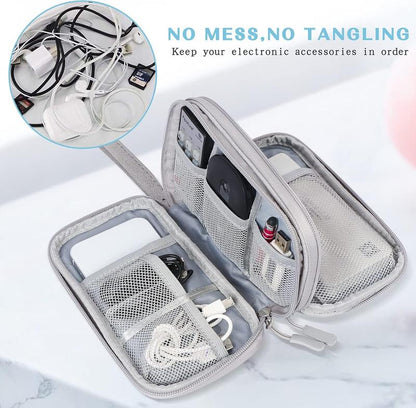 üî•Travel Cable Organizer Pouch, Double Layers All-in-One Storage Bag for Cord