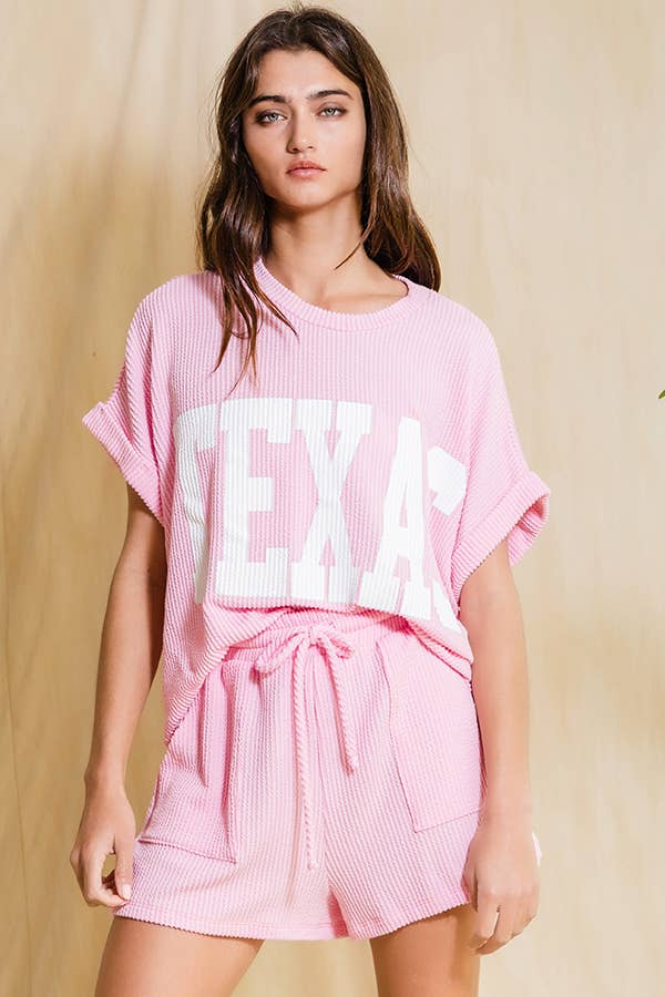 'TEXAS' Comfy Oversize Graphic Sweatshirt Top