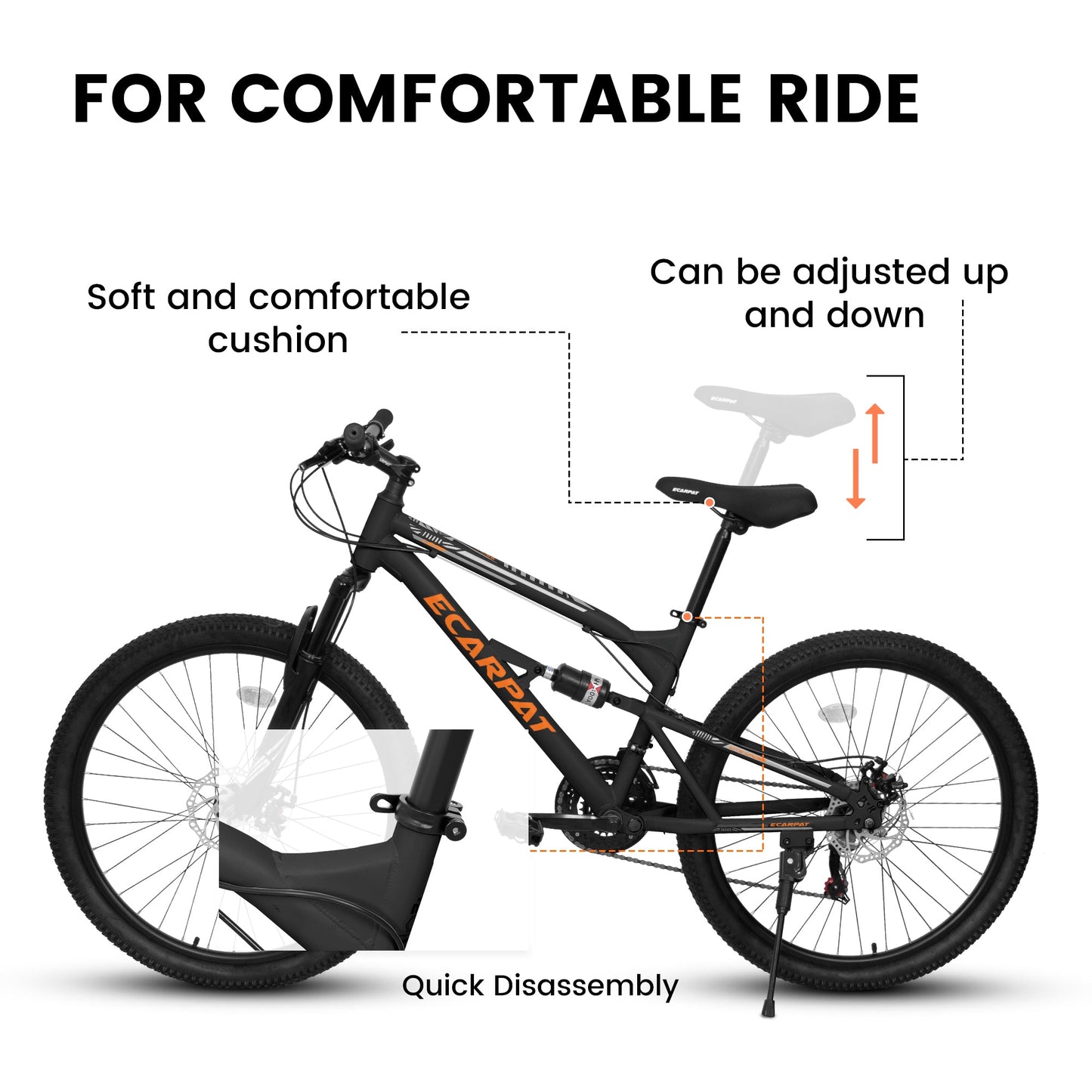 26" Adult Mountain Bike | 21-Speed, Dual Shock Absorption & Disc Brakes