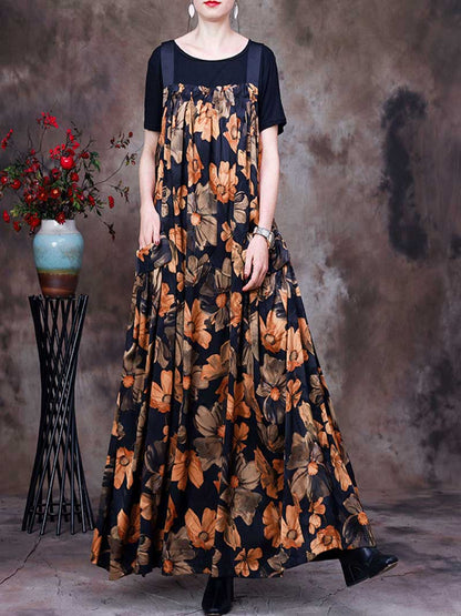 Folaral Pleated Pocket Maxi Salopette Dress | Eva Trends