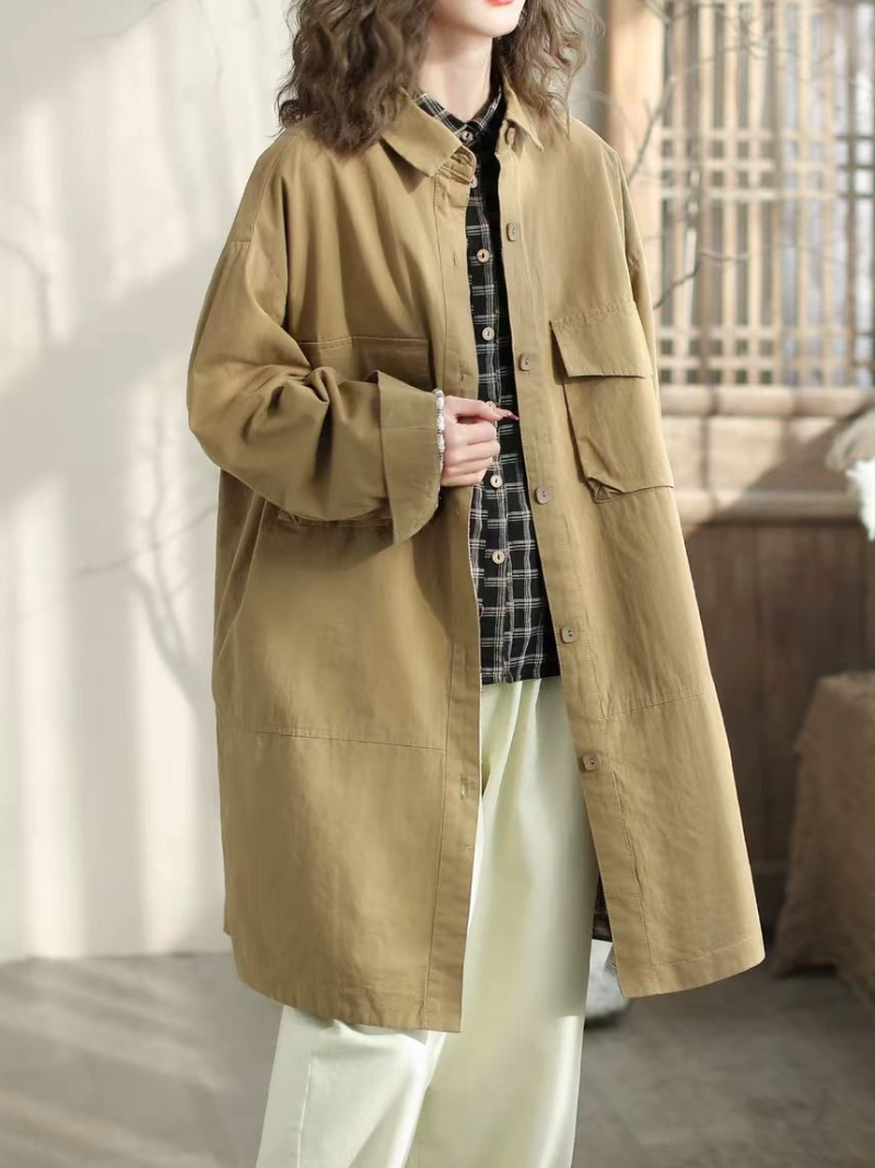 Women's Classic & Comfy Look with Lapel Collar Jacket