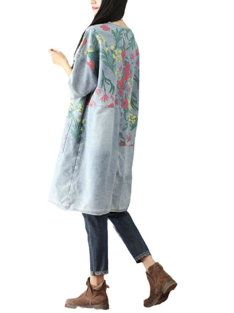 Women's  Summer Casual & Soft Floral Large Pockets Midi Dress