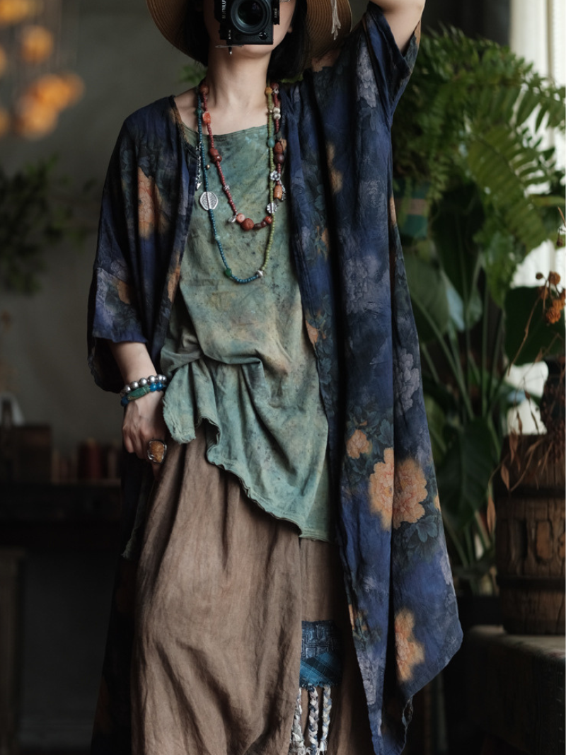 Stylish Women's Printed Loose Cardigan | Eva Trends