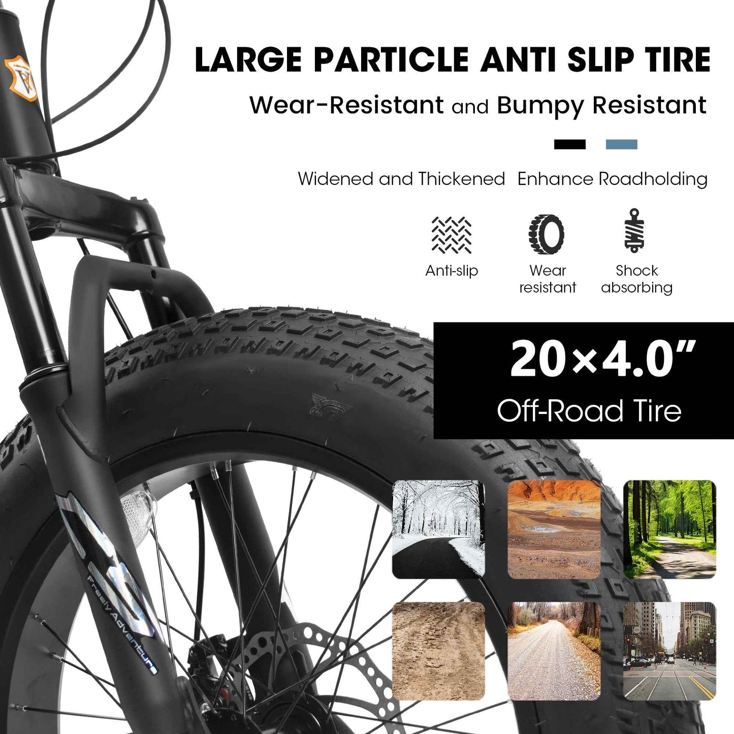 20" Fat Tire Mountain Bike | Full Shimano 7-Speed, Dual Disc Brakes & Front Suspension