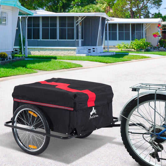 Bicycle Cargo Trailer | 88 lb Capacity, Removable Cover, Quick-Release 20" Wheels
