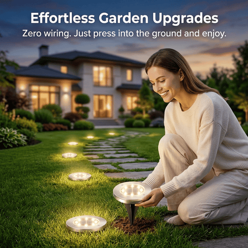 ‚òÄÔ∏è Solar Powered 8-LED Ground Lights | Outdoor Pathway Lighting
