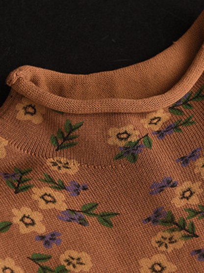 Stylish Women's Floral Knitted Loose Sweater | Eva Trends