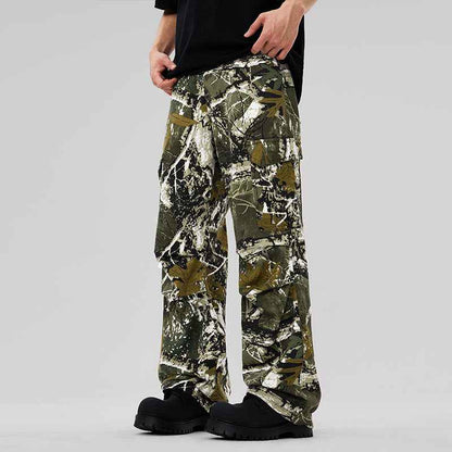 Men's American Camouflage Cargo Pants – High-Waist Cotton Trousers