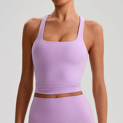 Women's Longline Sports Bra – High-Coverage Active Bra for Yoga & Gym