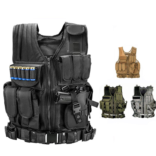 Tactical MOLLE Vest with 14 Pockets – Airsoft, Hunting & Outdoor Training