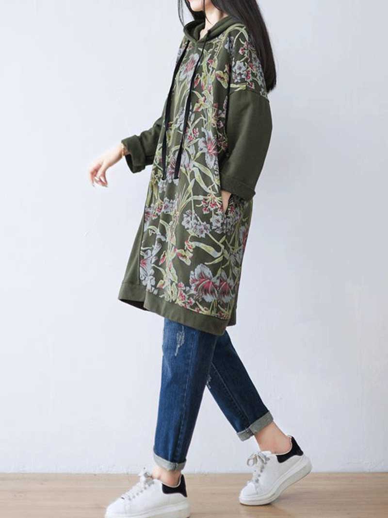 Comfy Women's Hooded Sweater Midi Dress | Eva Trends