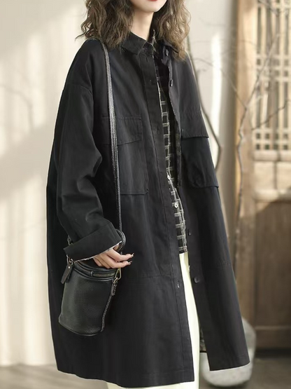 Women's Classic & Comfy Look with Lapel Collar Jacket