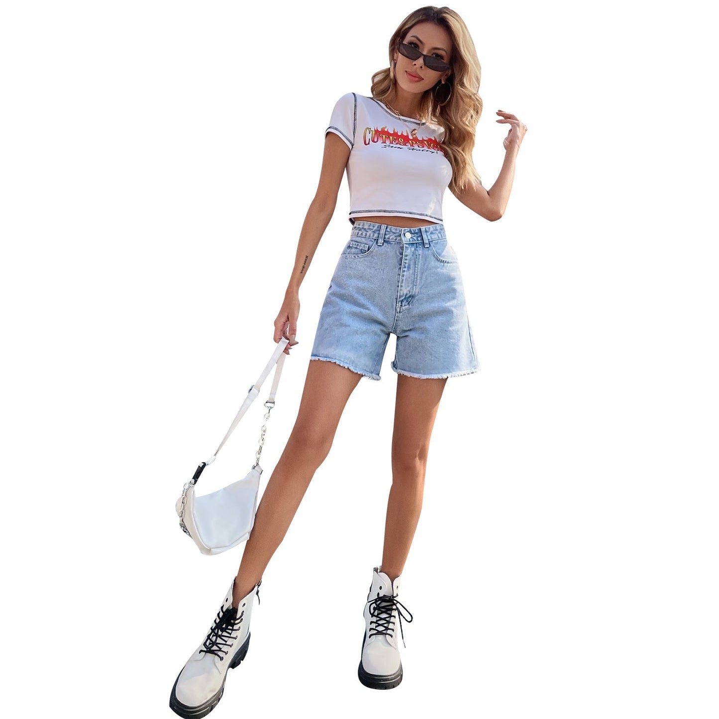 High Waist Loose Women's Denim Shorts – 12 Colors, XS to XL