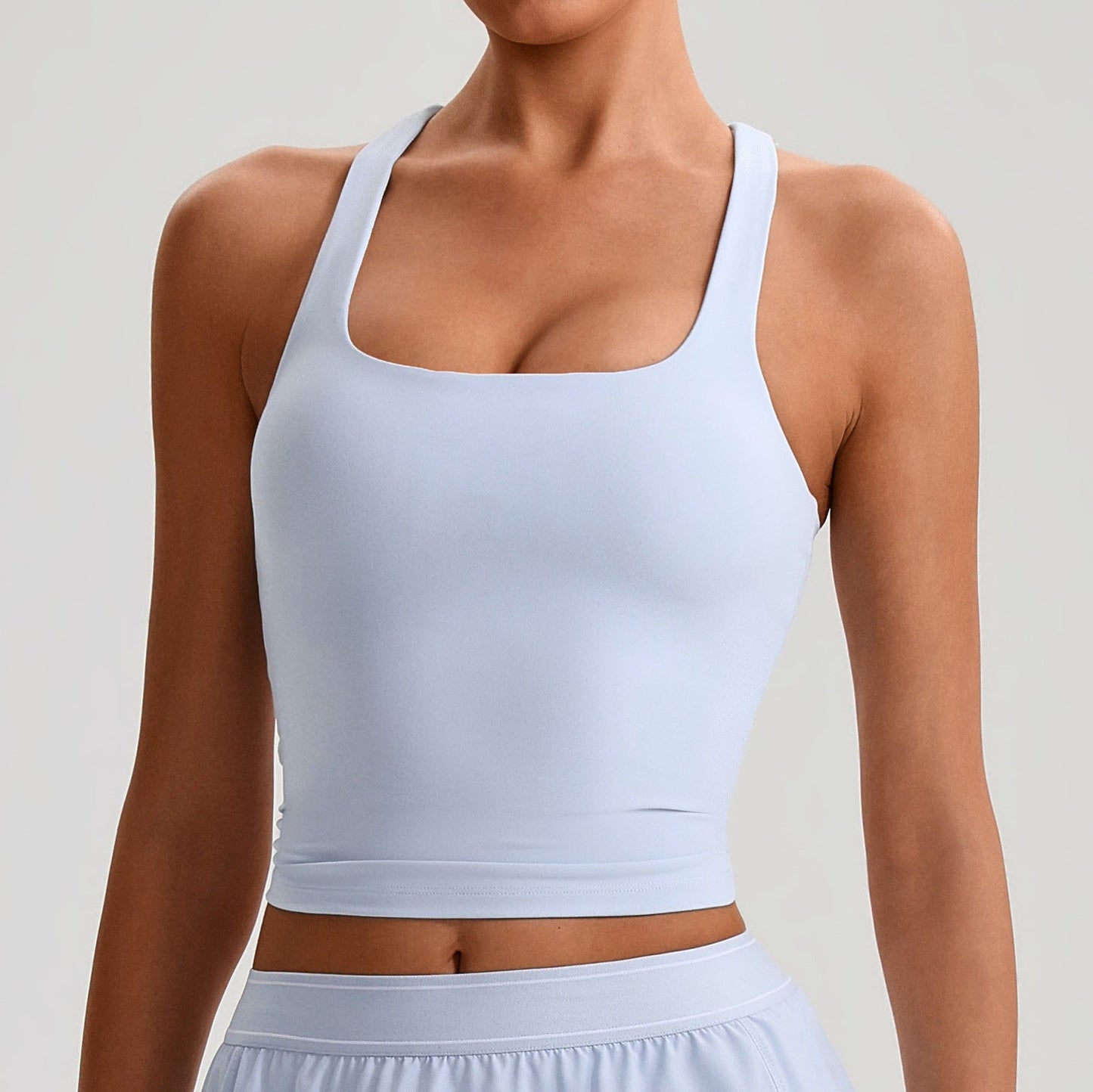 Women's Longline Sports Bra – High-Coverage Active Bra for Yoga & Gym