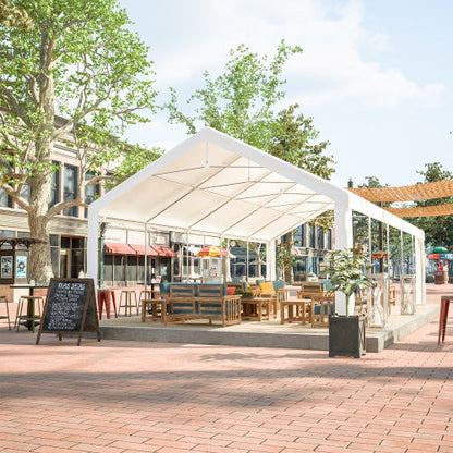 16x32 ft Heavy-Duty Party Tent | White Outdoor Canopy Gazebo with Removable Sidewalls