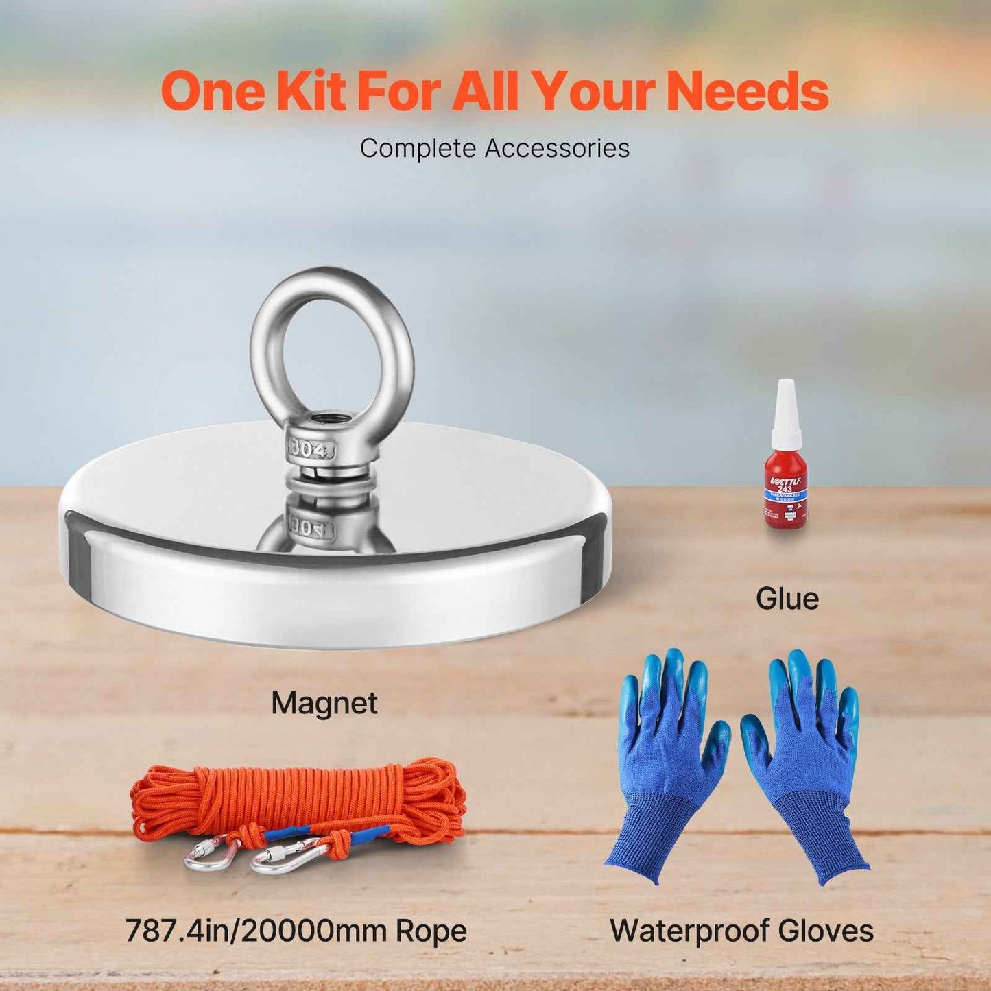1300 lb Neodymium Magnet Fishing Kit