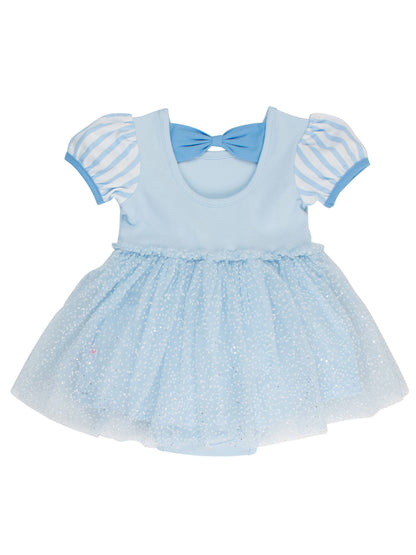 Baby Girls Glass Slipper Princess Short Sleeve Bow Twirl Romper