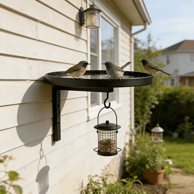 üì¢üì¢40% OFF !!!‚è∞Wall-Mounted Metal Bird Bath ‚Äì Antique Bronze Finish üê¶üõÅüß±üè°