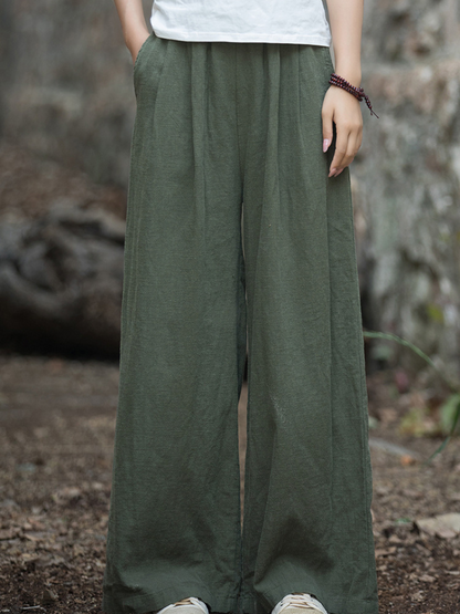 Women's Casual Summer Artistic Retro Wide-leg Loose Bottom