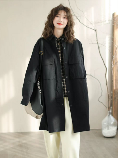 Women's Classic & Comfy Look with Lapel Collar Jacket