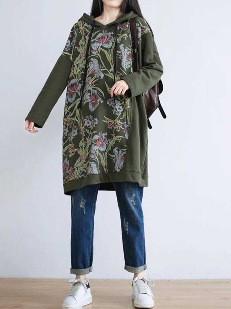 Comfy Women's Hooded Sweater Midi Dress | Eva Trends
