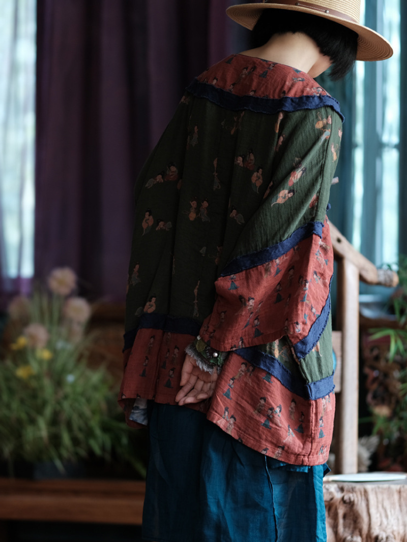 Elegant Retro Printed Loose Summer Top | Eva Trends