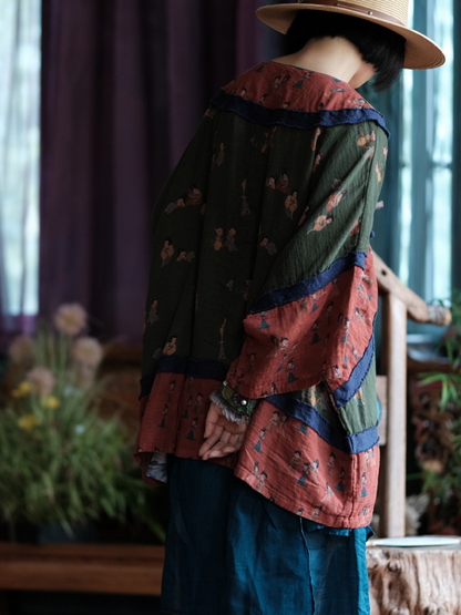 Elegant Retro Printed Loose Summer Top | Eva Trends