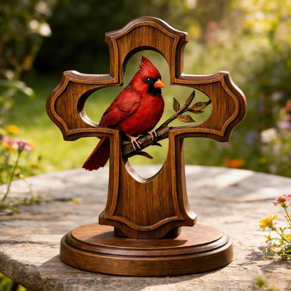‚ù§Ô∏è‚úùÔ∏èHandcrafted Cardinal Cross Ornament