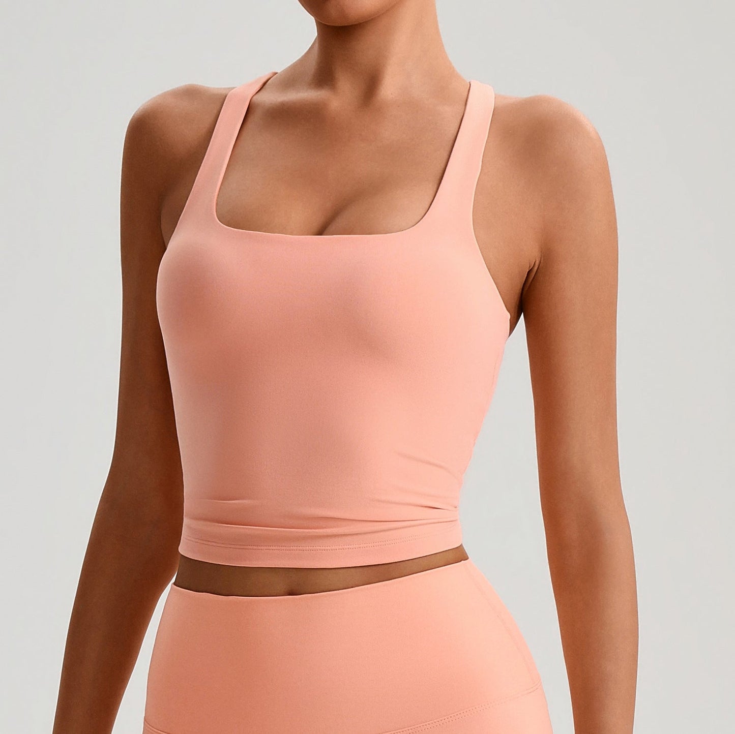 Women's Longline Sports Bra – High-Coverage Active Bra for Yoga & Gym