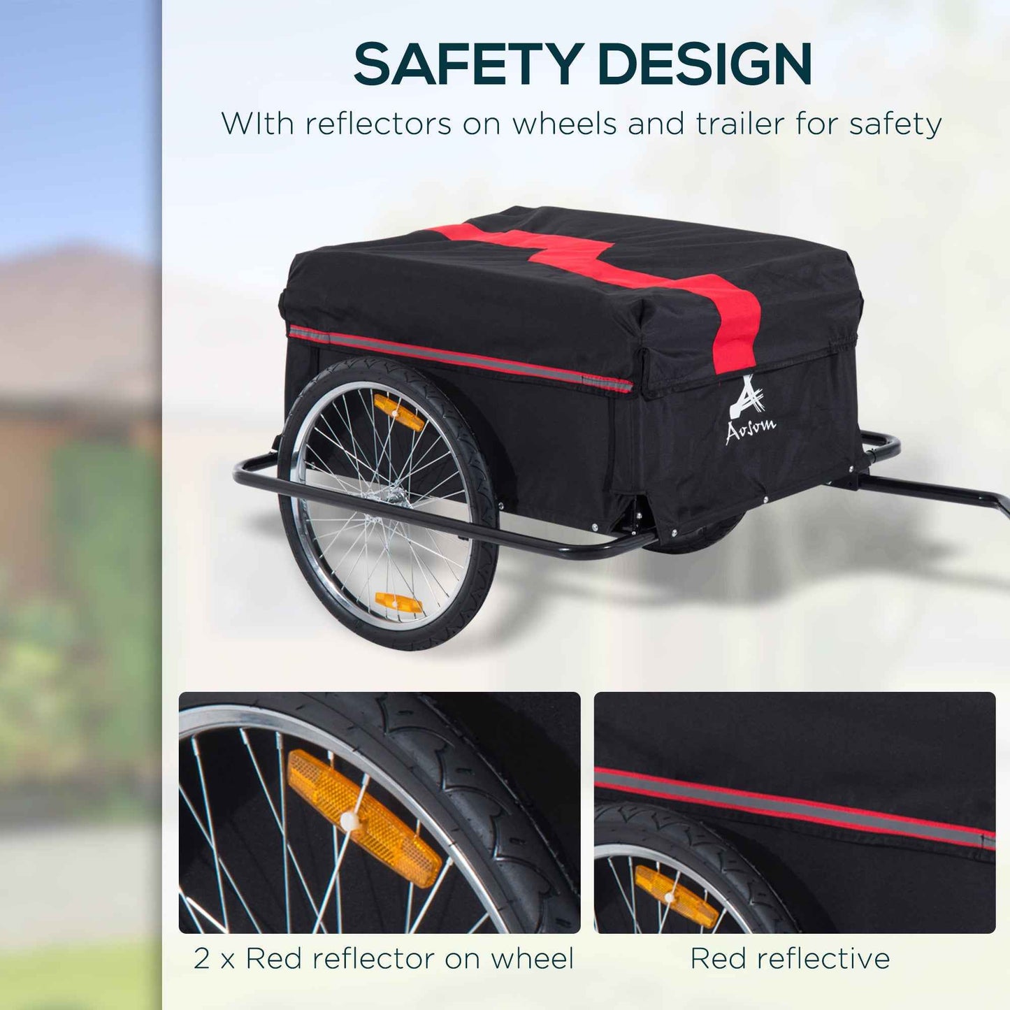 Bicycle Cargo Trailer | 88 lb Capacity, Removable Cover, Quick-Release 20" Wheels