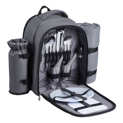Beach & Picnic Backpack for 2 with Insulated Cooler Compartment