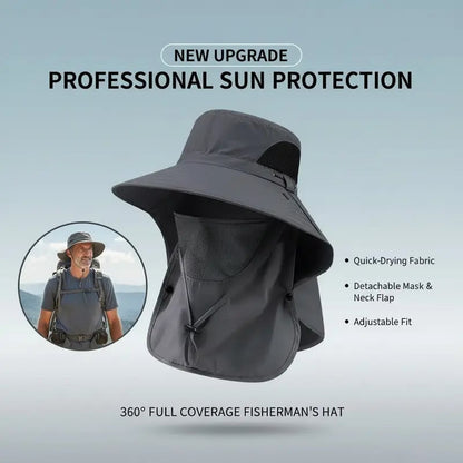 üåûSpring/Summer Fisherman's Hat Detachable Outdoor Sun-Protective Face CoveringüèïÔ∏è (Adjustable & Lightweight Comfort & Unisex Fit)